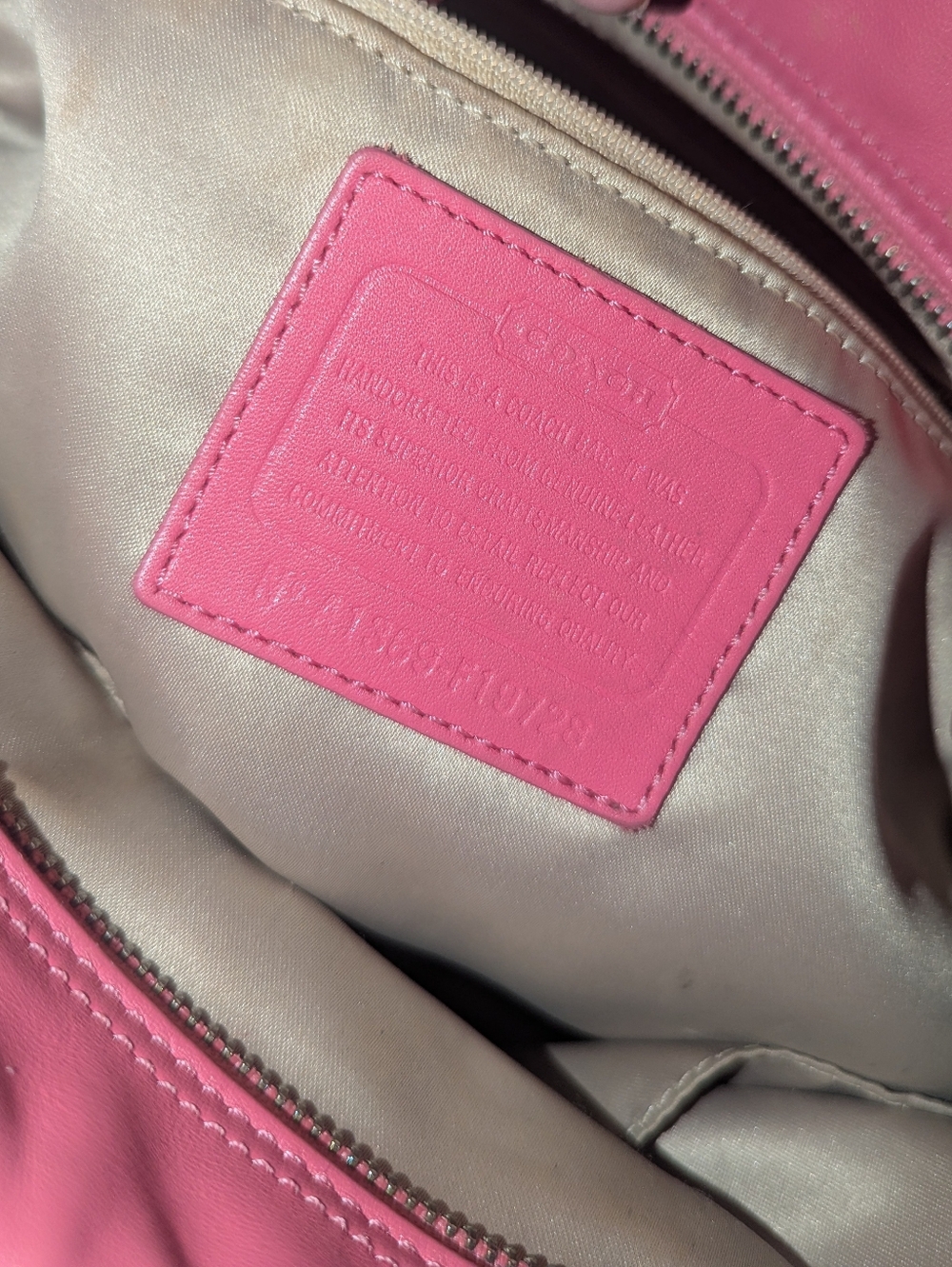 Coach Pink Leather Satchel with Double Top Handles. F 19728 - Picture 9 of 16